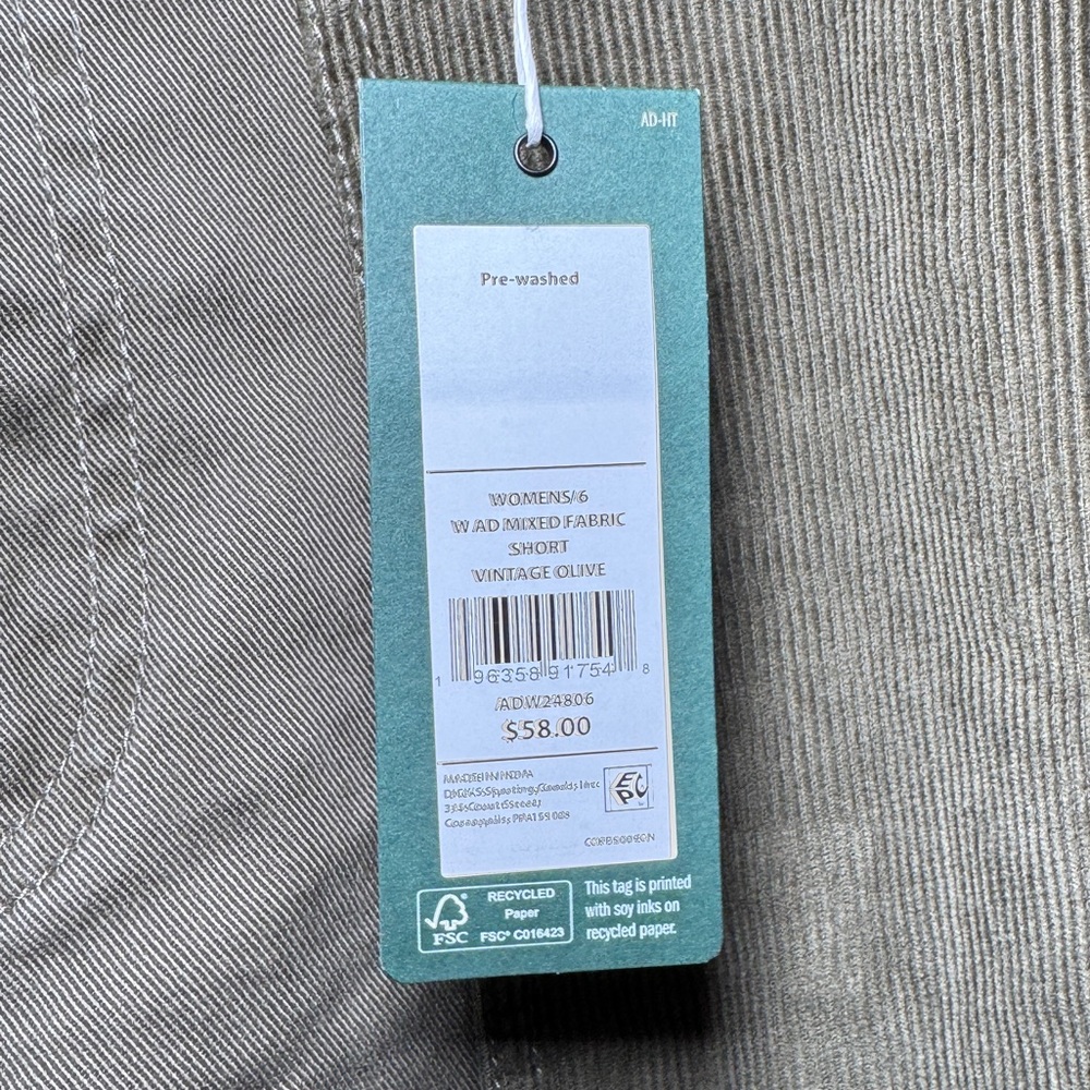 Alpine Design Corduroy High Rise 5” Shorts Women's Sz 6 Vintage Olive - Picture 8 of 10